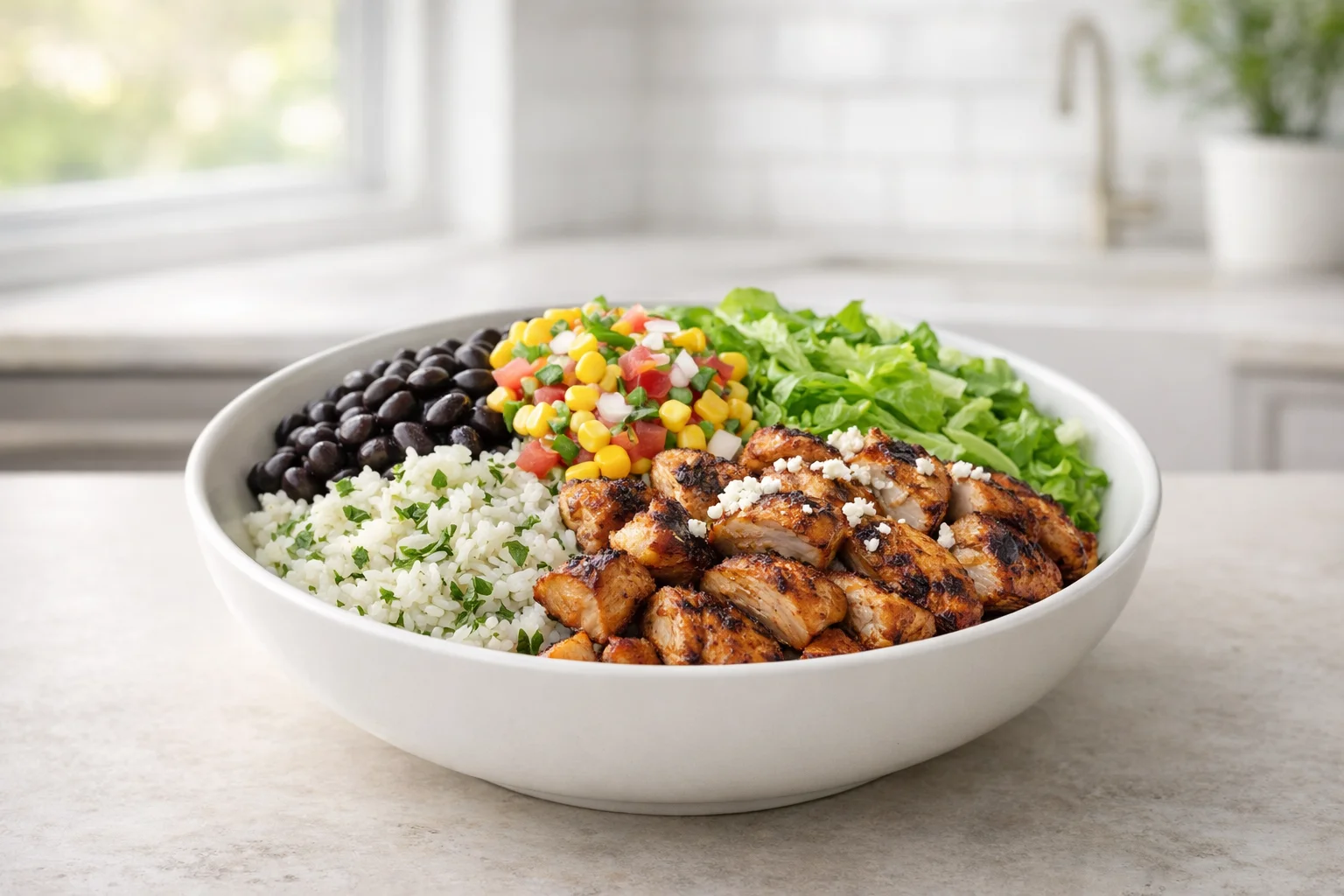 Homemade Chicken Burrito Bowl Recipe Made From Scratch