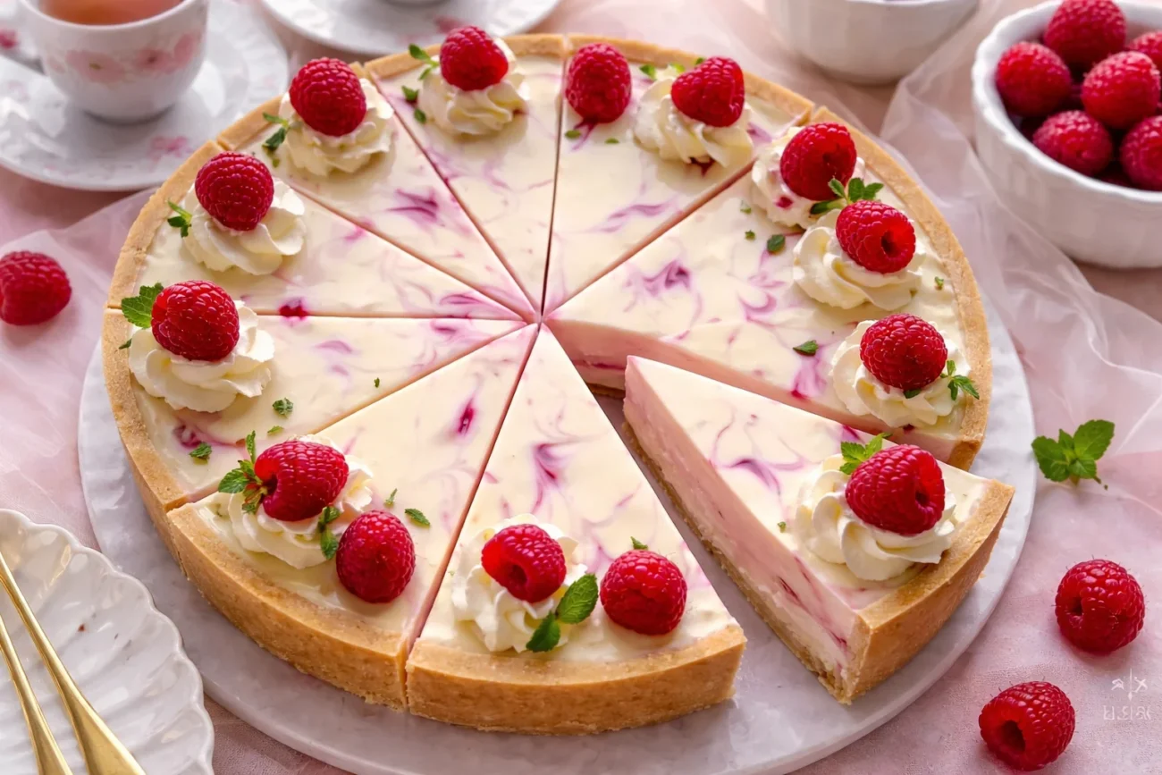 Valentine Cheesecake Recipe No-Bake Raspberry White Chocolate Dessert