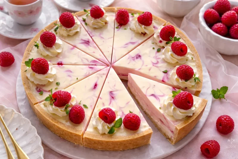 Cheesecake Recipe | No-Bake Raspberry White Chocolate Dessert