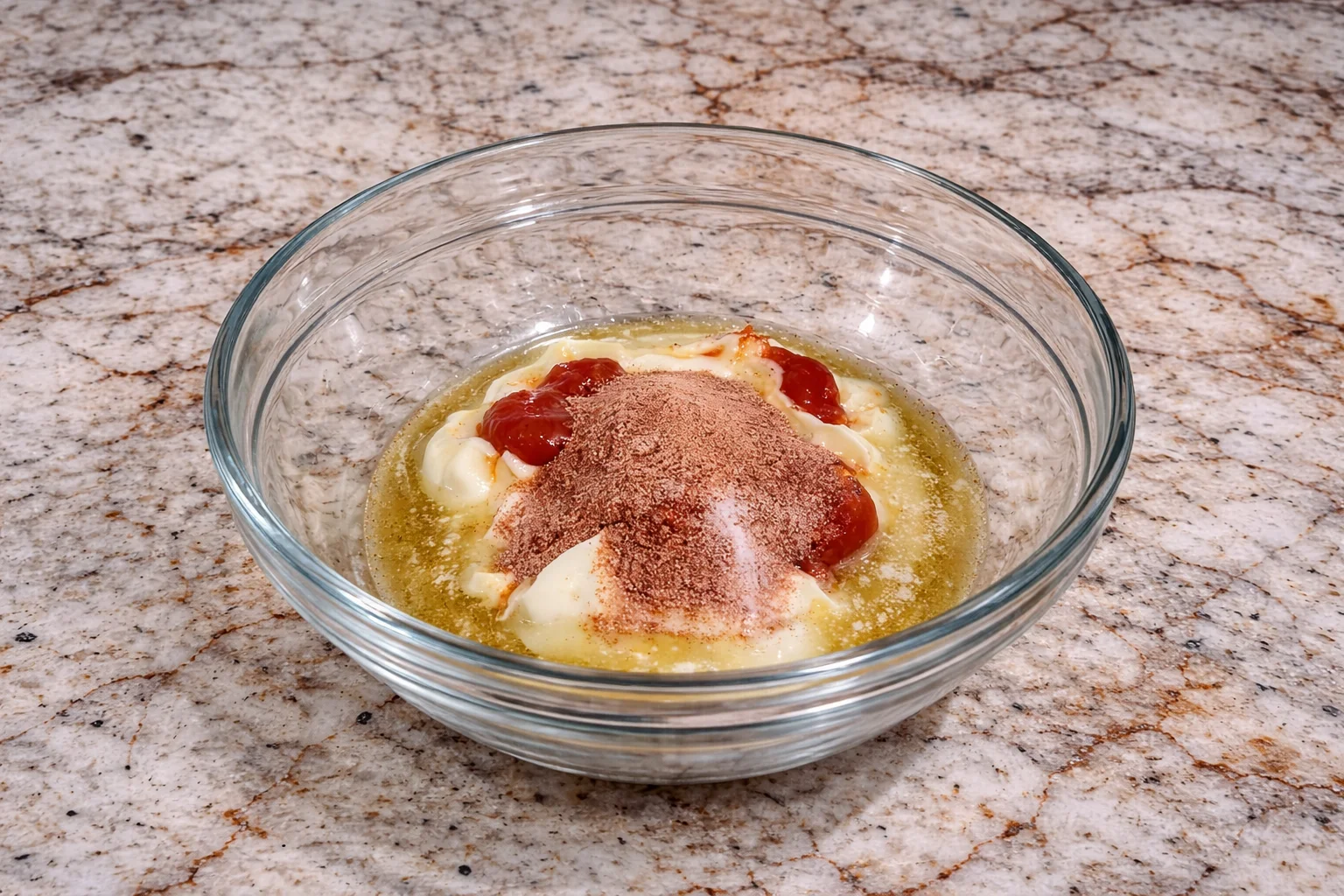 Ketchup, paprika, garlic powder, onion powder and sugar added to mayonnaise mixture for beef cone sauce