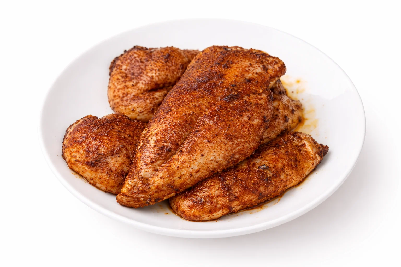 Raw chicken breasts coated with buffalo seasoning for homemade Buffalo Chicken Sliders recipe