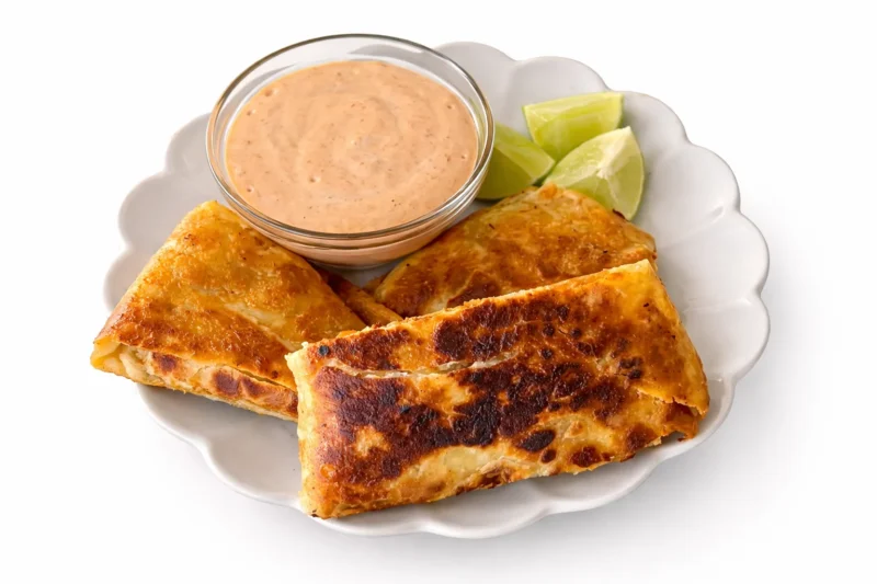 Crispy Chicken Quesadillas with Chipotle Sauce