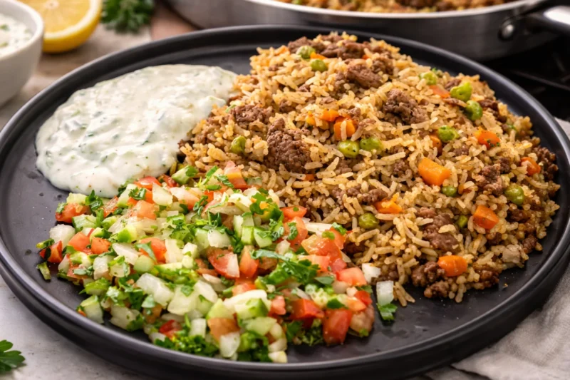 Easy One Pot Beef and Rice Skillet Dinner