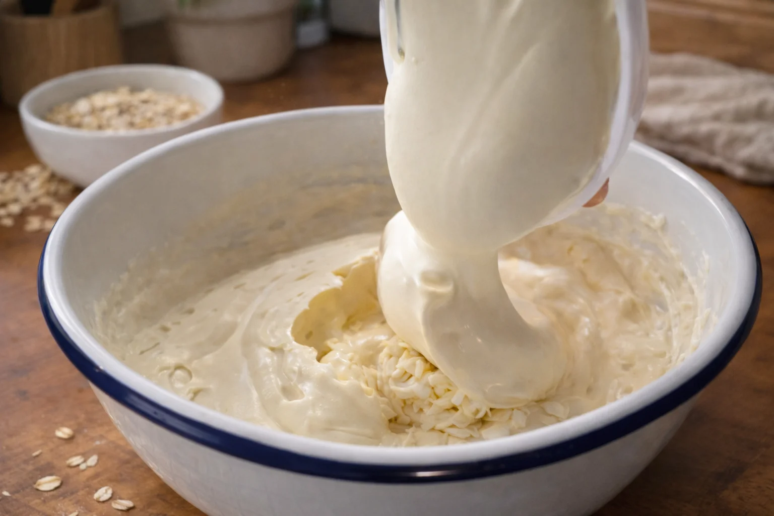 Gently fold the mascarpone cream into the whipped mixture until smooth and creamy.