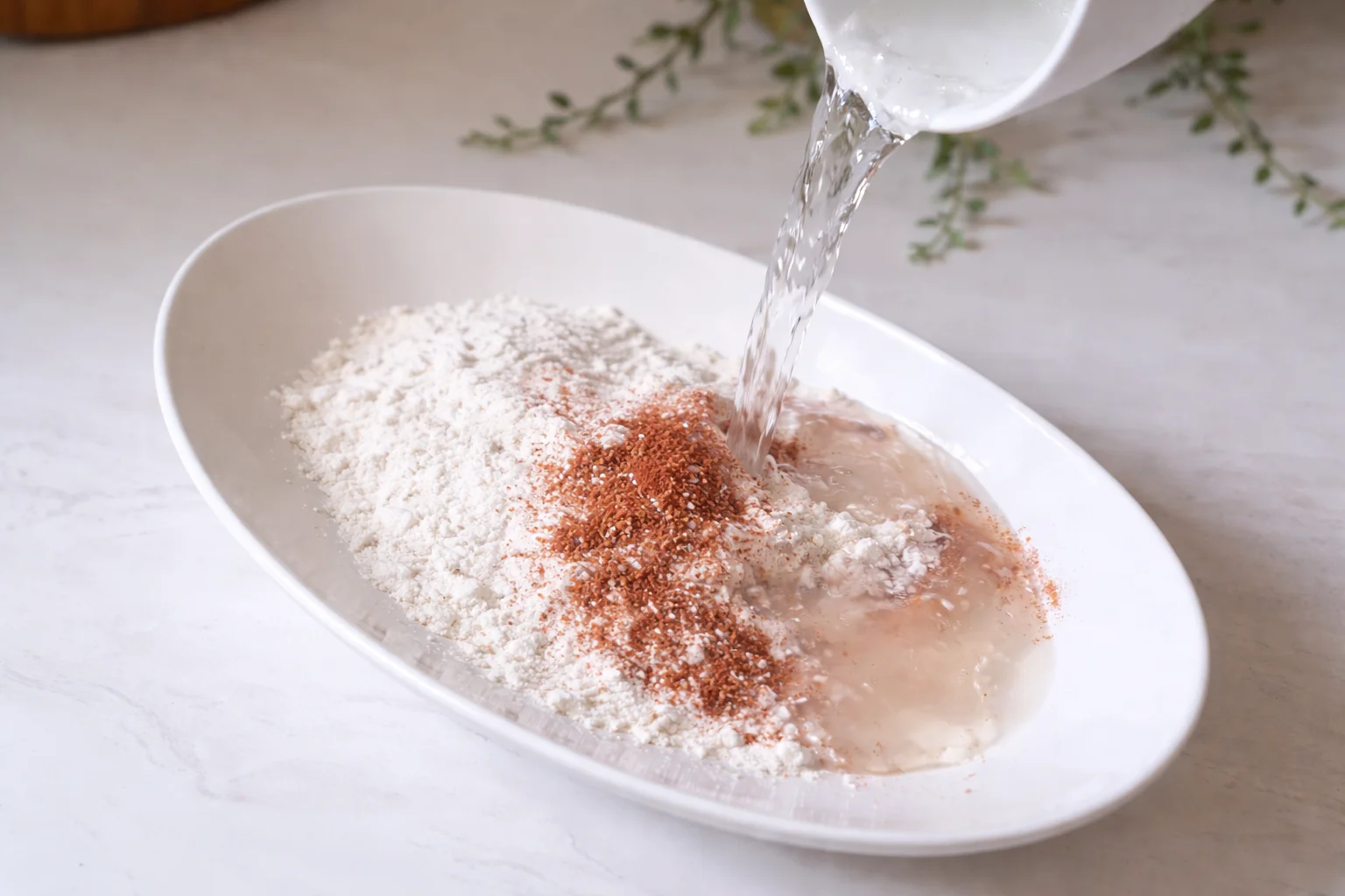 Preparing smooth batter for coating cones