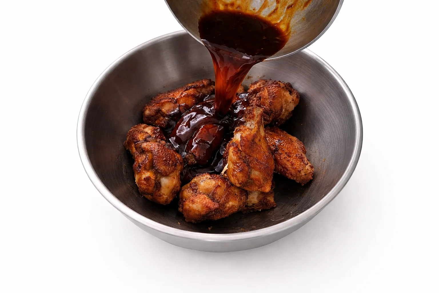 Crispy air fryer honey garlic chicken wings coated in sticky glaze