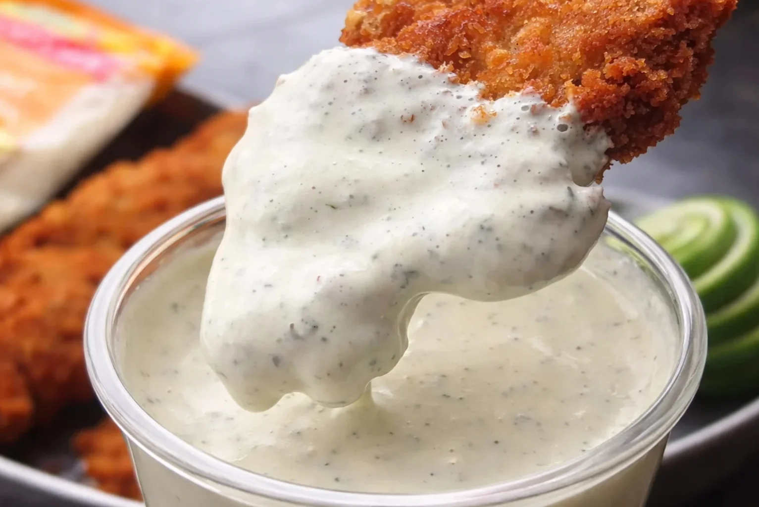 Garlic yogurt sauce creamy dipping sauce for chicken cones