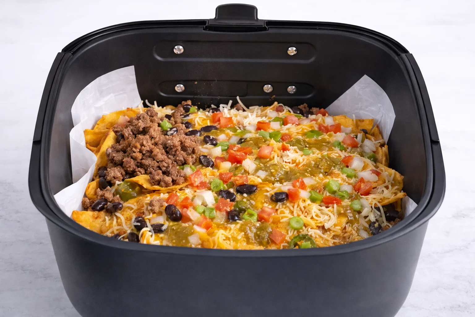 Another layer of shredded cheese ensures every bite becomes perfectly melted and packed with flavor.