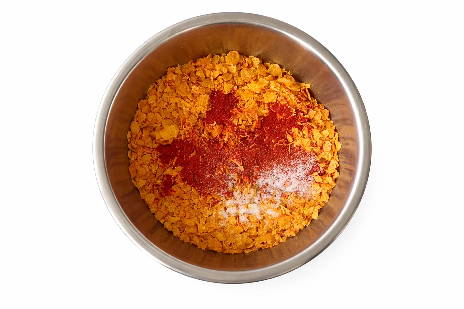 crushed cornflakes mixed with spices for crispy coating