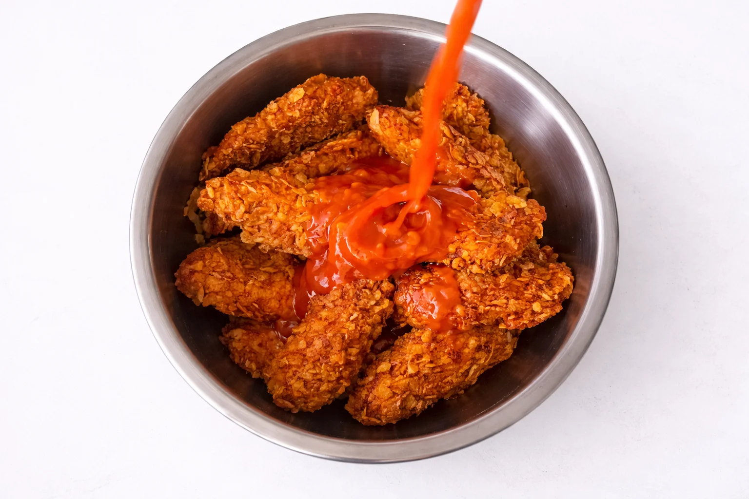crispy chicken tossed in hot honey garlic sauce