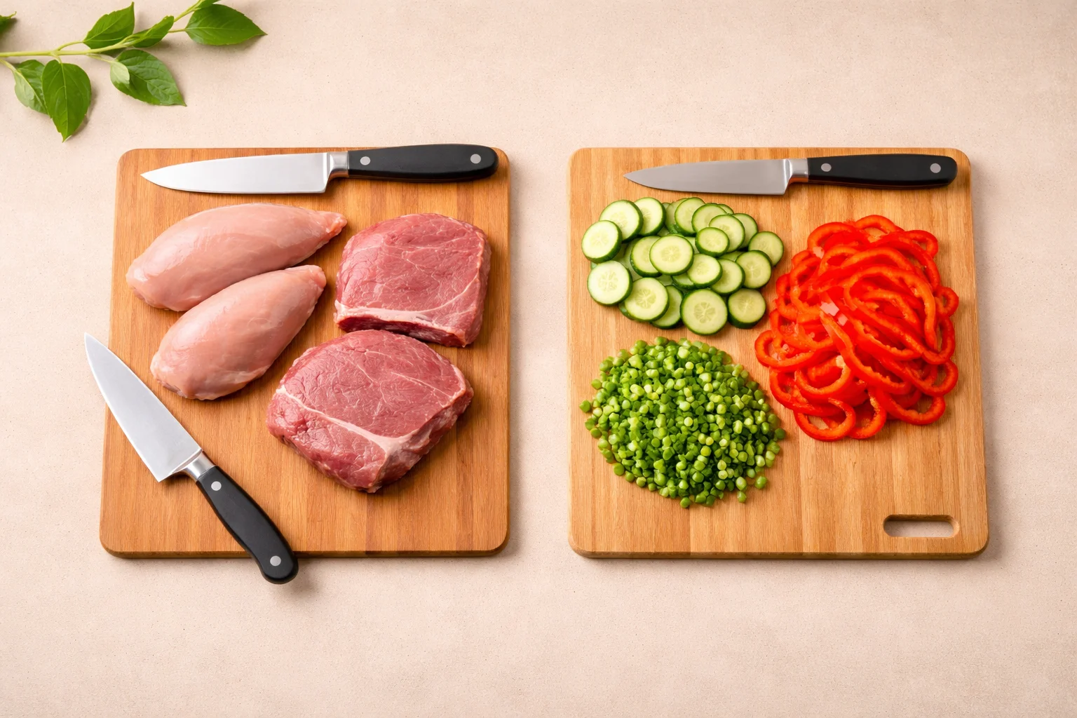 separate cutting boards for raw meat and vegetables food safety